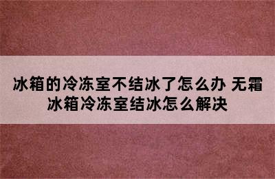 冰箱的冷冻室不结冰了怎么办 无霜冰箱冷冻室结冰怎么解决